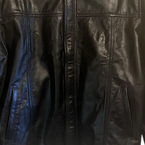 David Moore Leather Jacket Men’s 2XL Y2K Streetwear Black Fall Outerwear - Picture 15 of 16